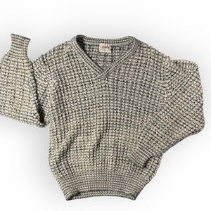 Vtg Knitted‎ Gray and Blue Catalina Sweater for Men V-neck Grandpa